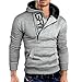 Produktbild Herren Langarm Hoodie Sweatshirt Tops Jacke Männer Mantel Outwear (XL, Grau)