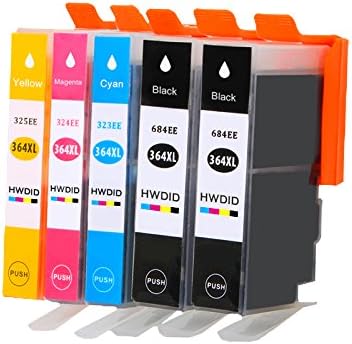 364XL Compatible Ink Cartridges replacement for HP 364 XL for Photosmart 5510 5511 5512 5514 5515 5520 6510 6520 7510 7515 7520 B8550 B010 A C5370 Deskjet 3070 A Printers 4er Set +1 Schwarz