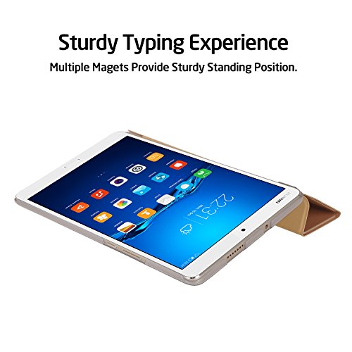 Huawei MediaPad M3 8.4 Hülle, IVSO Ultra Schlank Superleicht Ständer Slim Leder zubehör Schutzhülle für Huawei MediaPad M3 8.4 Tablet-PC perfekt geeignet (Slim-Golden) - 7