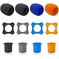 12 Pieces Shakeproof Anti-Rolling Handheld Microphone Windscreen Foam Cover & Mic Protection Silicone Ring & Bottom Rod Sleeve Holder Set for KTV Device(Color Random)