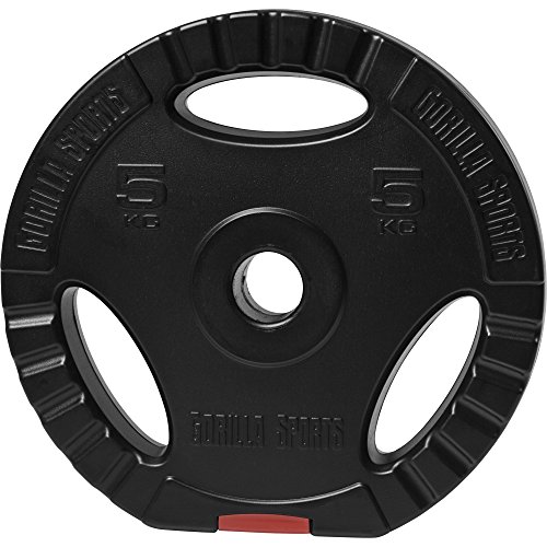 Gorilla Sports Hantelscheibe Kunststoff Gripper 1,25-15 KG – Hantelscheiben Gewichte mit praktischen Eingriffen - 2