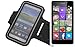 Produktbild Neopren Jogging Armband Sportarmband Oberarmband für Microsoft Lumia 540 Dual Sim, schwarz mit Reflektor Streifen. Fitness Lauf Armband