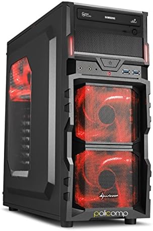 PALICOMP Gaming PC INTEL Skylake i7 6700K 4.0Ghz Turbo 4.2Ghz Quad Core - 16GB 2133Mhz Crucial Ballistix Sport - 240GB SSD - 2TB Sata3 HDD - NVIDIA GTX1060 3GB - 4K 1080p Gaming System - No OS - Sharkoon VG5-W Red Case