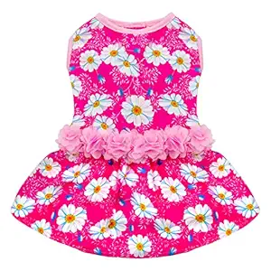 kyeese Dogs Dresses Daisy Eelgant Princess Doggie Dress for Small Dogs with Flowers Decor Spring Summer Cat Dress Dog Clothes
