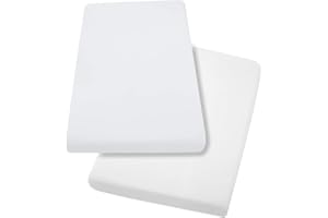 Dudu N Girlie Next to Me Crib Fitted Sheets For Chicco | Next2me Fitted Sheets 51x85cm| Jersey Soft Bedsheet Hypoallergenic Elasticated Breathable Fitted Cot Sheets (Pack of 2, White)