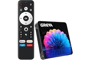 GREVA TV Box Android 13.0 8K Ultra HD Android Box TV 2GB RAM 16GB ROM RK3528 64bit Quad-Core, 2.4/5.0GHz WiFi6 de Doble Banda BT 5.0 10/100M Ethernet HDMI Smart TV Box, Internet TV Box