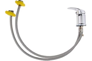 harayaa 1pc Salon Wasserhahn Hot & Cold Spa Shampoo Rückspüleinheit Schüssel Waschbecken Friseur - Silber 60 cm