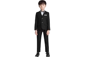 Happy Cherry Costume Enfant Garçon Mariage 4 pcs Veste+Gilet+Cravate+Pantalons Combinaison Garçon Mariage Cérémonie Costume Garcon d'honneur 3-10 Ans