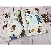 WALDTIERE ** Windeltasche mit vielen Fächern für Windeln und Feuchttücher