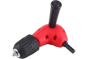 Taidda Adaptateur d'angle, Adaptateur d'angle adaptateur d'angle droit portatif 90 degrés de fixation de perceuse électrique mandrin sans clé à tige ronde de 9 5 mm pour perc