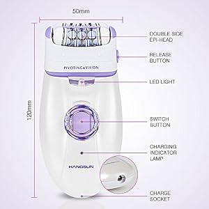 Hangsun Wet and Dry Epilator Cordless F210 Epilators for Women Electric Rechargeable Lady Shaver Hair Removal (2… - Image 5