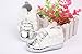 EOZY 1 pair Soft Non-Slip Toddler Infant Crib Kids Baby Girl Lace Rose Shoes Walking Sneaker Prewalker Outsole length 11cm 3 Colors (White)