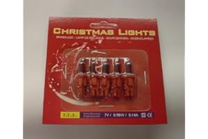FDL Pack of 5 Push in Spare Fairy Bulbs in Dark Red 7v 0.98w 0.14a (S31)