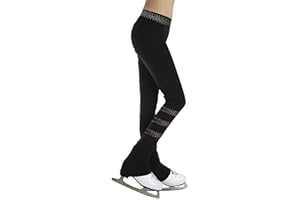 Freebily Mädchen Eiskunstlauf Hose Glitzer Mit Strass Kinder Stretch Gymnastik Sportleggins Ballett Tanz Strumpfhose