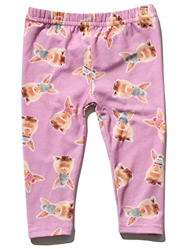 M&Co Baby Girls Fun Bunny Rabbit Soft Stretch Cotton Full Length Jersey Leggings Lilac 0/3 Mnths