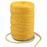 G2PLUS 100M Gelb Jute Schnur, 3Ply Bäcker Bindfäden, 2MM Bastelschnur Dekokordel Schnur Perfekt für DIY Kunstgewerbe…