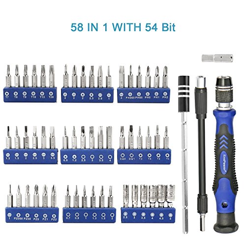 KooPower Mini Schraubendreher Set mit 54 Bits Magnetische Präzisions Reparatur Werkzeug Kit für Elektronische Kleingeräte, Handy, Tablet, PC, Macbook, etc. - 2