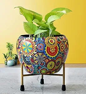 Decoright Colorful Metal Indoor Desk Planter with Stand