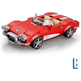 Reobrix 808 Corvette C1 Yapı Taşları Seti, 1:24 &Ouml;l&ccedil;ekli Model Ara&ccedil; Kiti Ekran ve Koleksiyon i&ccedil;in, Cabrio Spor Araba Yapı Oyun