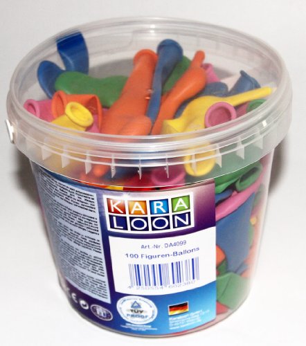 Karaloon DA4099 – 100 Figurenballons im Eimer 30-40 cm, sortiert - 2