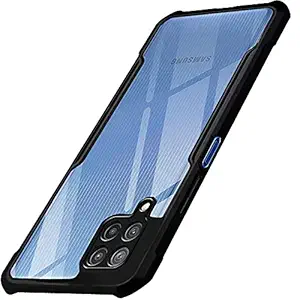 TheGiftKart Shockproof Crystal Clear Samsung Galaxy F22 Back Cover Case | 360 Degree Protection | Protective Design | Transparent Back Cover Case for Samsung Galaxy F22 (Black Bumper)