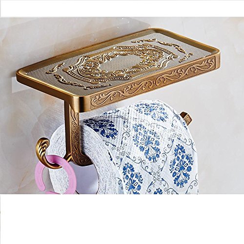 Preisvergleich Produktbild Antik Papier Rolle Ständer, multifunktional Papier Handtuch Rack, Platz Aluminium Toilettenpapier Rack, Papier Handtuch Box, Handy Halter
