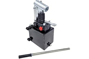 Flowfit Hydraulic Double Acting Handpump 45cc, for Double Acting Cylinder. Assembled with a Tank. 600mm Handlever Included (1 Litre/with Relief Valve)