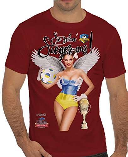 Stylotex Slimfit Fashion T-Shirt So sehn Sieger aus Girl Ukraine, Farbe:rot;Größe:XL