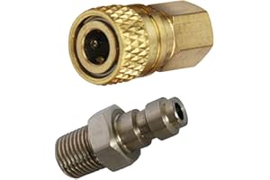 UP100 Stainless Steel Paintball PCP Airforce Double End Male Fitting with Quick Coupling M10 1/8NPT 1/8 BSPP Female Connector Coupler and Hose (Type 7)