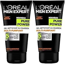 L'Or&eacute;al Men Expert Pure Power Gel Nettoyant Homme 5 en 1 Anti-imperfections - Lot de 2