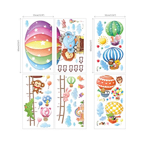 confronta il prezzo Decowall DM-1606P1406B Tabella di Altezza con Mongolfiere con Animali Adesivi da Parete Decorazioni Parete Stickers Murali Soggiorno Asilo Nido Camera da Letto per Bambini miglior prezzo