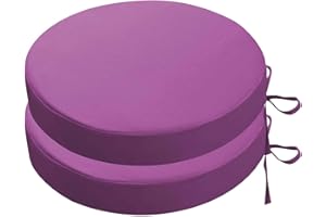 BUNQQF Lot de 2/4 Galette de Chaise Ronds d'extérieur de Jardin Imperméables avec Attaches - 50/45/40/35cm Carrés Coussins de Siège épaisseur 5cm for Patio,Jardin, Cuisines, Salle à Manger
