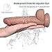 Produktbild JLETAO 19 cm lang Ø3.5 cm Pure Zwei-Layer-Silikon Dildo Soft Outside und Firm Inside Penis mit starken Saugnapf Real Dong Penis Nachbildung,Brown