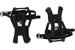 Echelon SPD Compatible Pedals with Toe Cages, Black, Reg