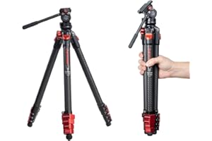 IFOOTAGE Tripod Gazelle TC3B with K3 Fluid Head, Professional Portable Travel Tripod Kit for Canon Nikon Sony Olympus Panasonic DSLR Camera