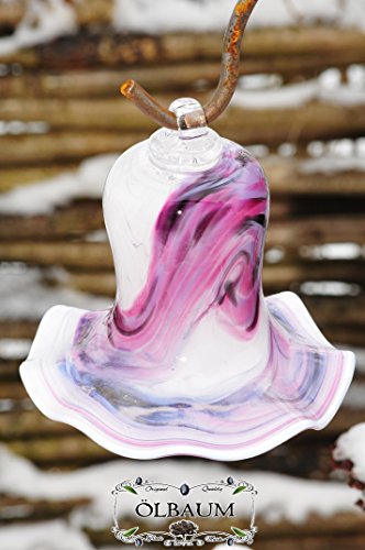 Glas-Deko für Garten,Blüten und Zapfen, Gartenkugel Massivglas ROBUST, Tulpe Tropfen, Blume mit Hakenhalter Schäferstab FROSTSICHER & MASSIV Glas-Dekoration Blüte Gartentulpe Glocke Sonnenfänger für Lichteffekte im Garten, Rosenkugel 17 cm gross Form Tulpe, modisches Tulpendesign handgefertigt mit Bogenstab 125 cm, rot weiß Gartenkugel Sonnenfänger, Gartendeko FROSTSICHER, lichtbeständig und WINTERFEST, Metallstiel Schäferstab Rosenkugeln Glas Deko - 8