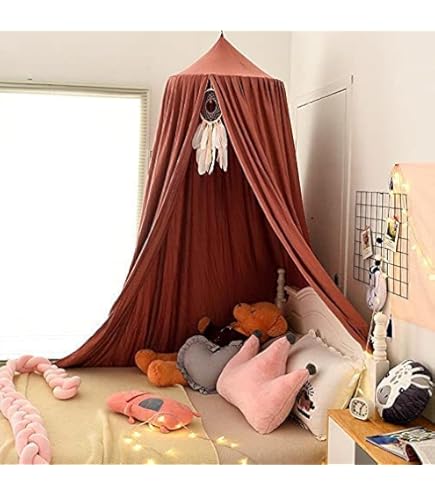 Babybaldakijn, bedhemel, chiffon, hangend rond muggennet voor babybed, speeltent, kinderkamer, hoogte 240 cm, zoomlengte 260 cm (donkergroen