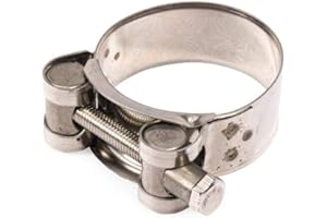 Asudaro Collier de tuyau d'échappement, Collier d'échappement de moto Universal Duty en acier inoxydable Turbo Collier de serrage de bande d'échappement Silencieux Pinces d'échappement à bande étroite