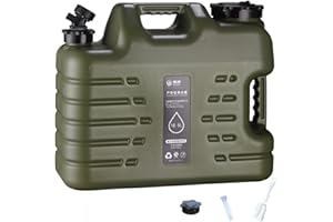 RUYI Bidon d'eau avec robinet et couvercle à visser, sans BPA, réservoir d'eau potable, portable avec poignée, pour caravane, pique-nique, randonnée, bleu transparent