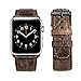 Produktbild Für Apple Watch Series 1/2/3 38mm | PU Leder Band Ersatz Armband Strap | Universeller Leder Uhr Ersatzarmband Rissiges Lederband Bügel (Braun)
