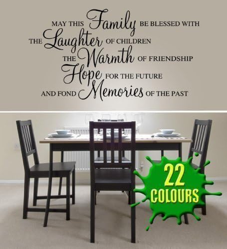 May this family be blessed - Wall Decal Sticker Quote (Medium) by Wondrous Wall Art