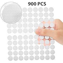 mopalwin Autocollant Rond Adhésif, Autocollantes Crochets et Boucles Rond Pastille Adhesive Collant Point Monnaies arrière 450 Paires 10mm, Autocollantes Points Arrière Dots Coins (Blanc)
