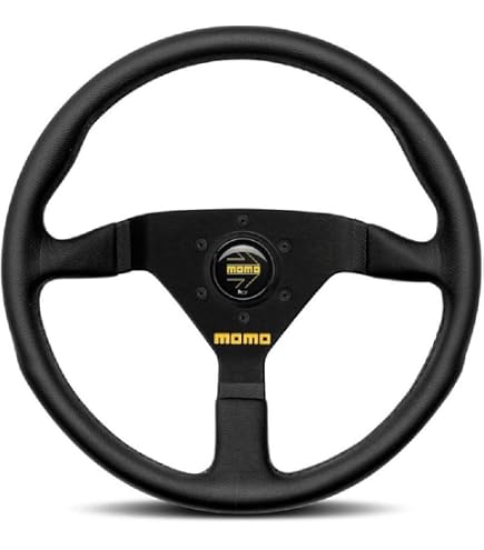 OMP OD/1980/NR Volante Sportivo In Pelle Nero/Rosso - Diametro 350 Mm, 6 Fori, Ideale Per Auto Da Corsa E Competizioni