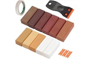 TXXATX Zestaw naprawczy do laminatu, 11 kolorów, twardy wosk, zestaw naprawczy z ciemnym winylem, zestaw naprawczy ze skrobakiem, woskiem do drewna, naprawa wykładzin podłogowych, mebli, ścian