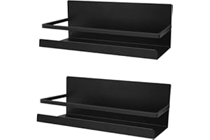 DoDuo Etagère Réfrigérateur, 2 Pièces Étagère à Épices Magnétique Etagère Réfrigérateur Magnétique Organisateur de Réfrigérateur Economie Espace pour la Cuisine (Noir)