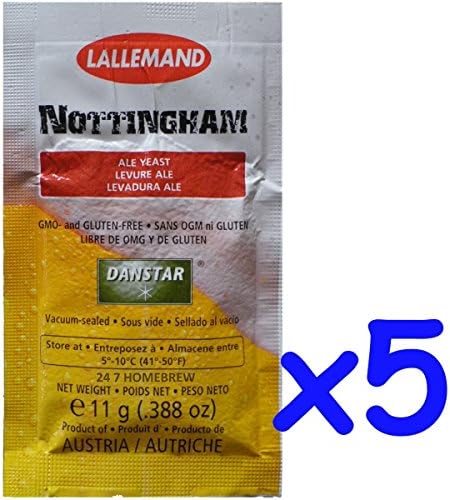 5X Danstar Nottingham Ale Yeast 11g Fast Fermenting Premium Quality Beers