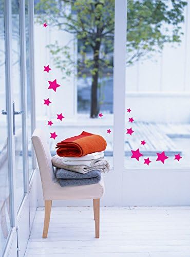 48pcs Stars wall sticker/Car Bike Star Nursery Children Wall Sticker /Decal (DARK PINK)