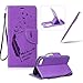 Price comparison product image Strap Lanyard Case for iPhone 7,Flip Leather Case for iPhone 7,Herzzer BookStyle Elegant Synthetic [Feather Pattern] Folio Wallet Case Shell Holster Credit Card Slots Holder Stand Function Magnet Closure Anti-Drops Dustproof Protective Shell Phone Case Mobile Cover Protect Skin For iPhone 7 4.7 inch + 1 x Purple Cellphone Kickstand + 1 x Purple Stylus Pen - Purple