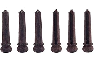 Alnicov Piroli per ponte di chitarra in palissandro per chitarra acustica, pioli scanalati in legno, parti di ricambio 6 pezzi