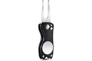 FINGER TEN Golf RelEve-Pitch Outil Pliable 2 Pack avec Marqueur De Balle MagnEtique, Golf Divot Pitch Tool Mini Outil Leger Portable Et Pliable 3 Styles pour Hommes Femmes